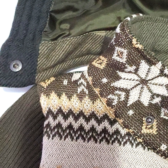 Sweater Project Retro Brown & Tan Grandpa Plaid Chunky Hooded Buttoned Jacket - Picture 11 of 14